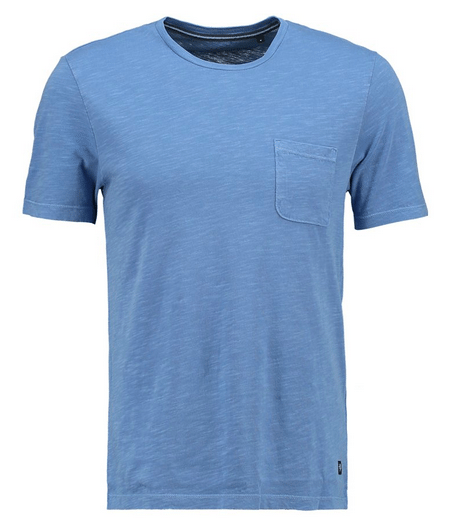 blå t-shirt med rund hals